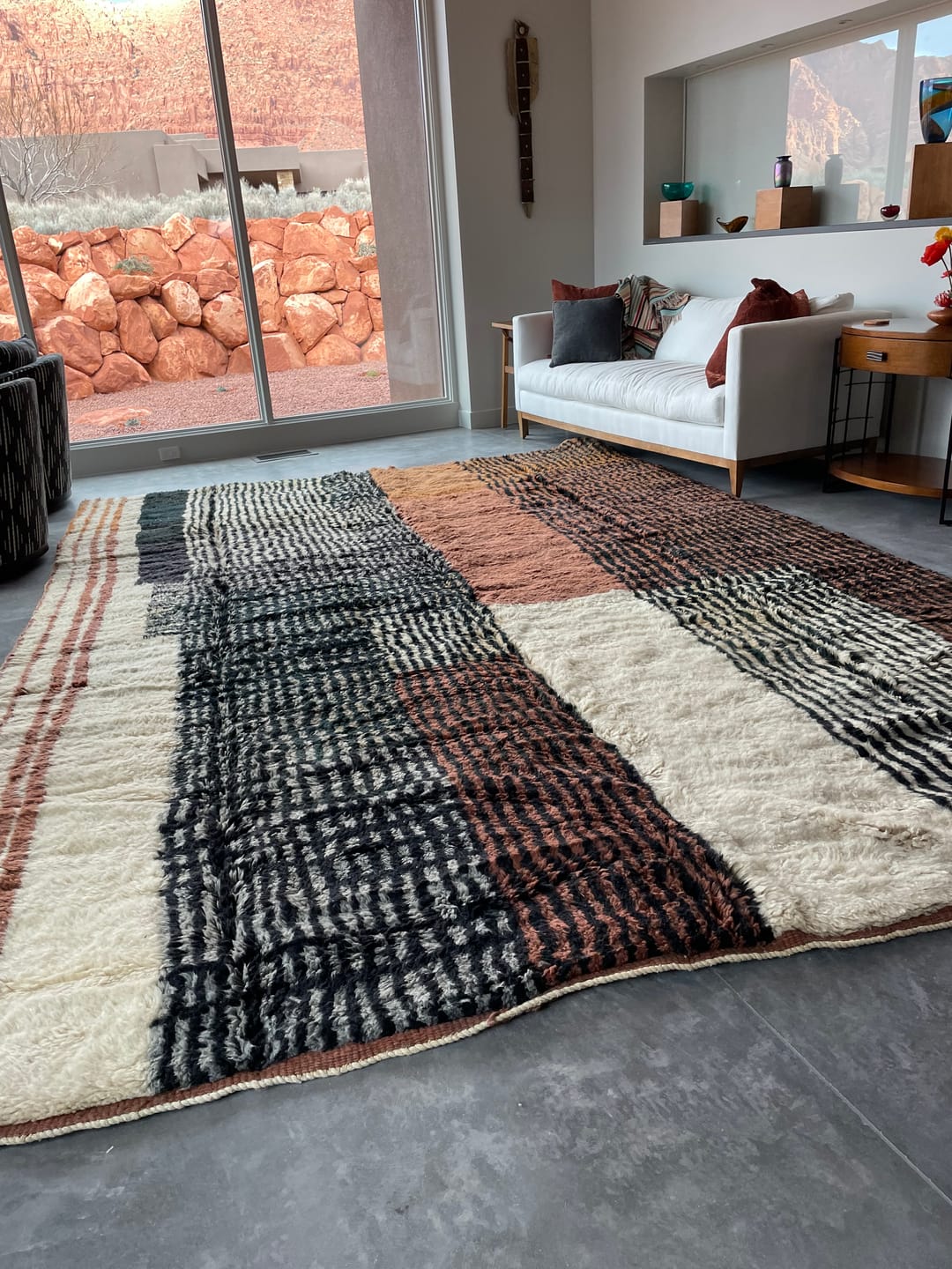 Customer photo review of Modern Custom Moroccan Rug – Abstract Geometric Wool Design
