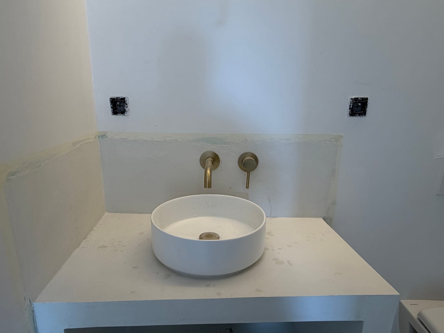 Customer photo review of Colonne de douche encastrée or brossé