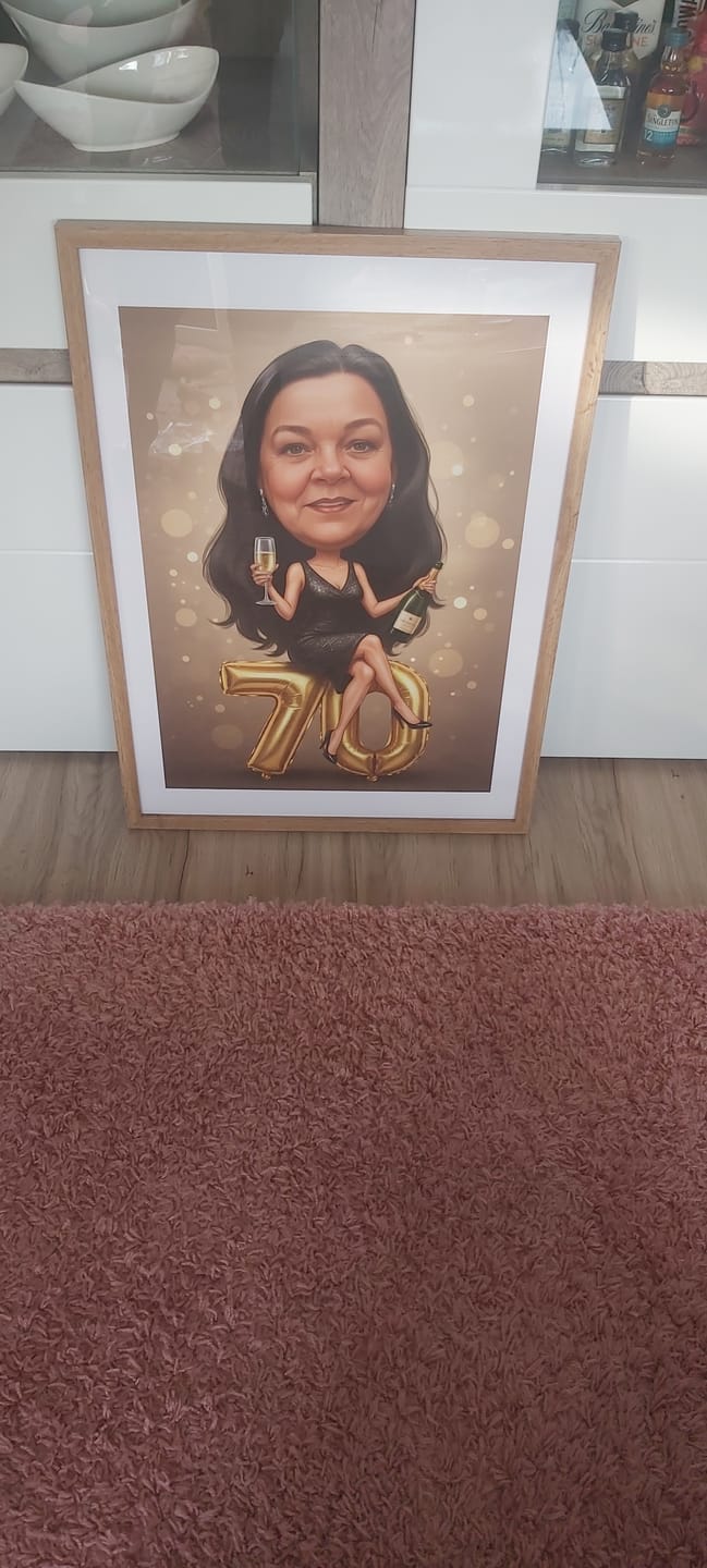 Customer photo review of Szampańskie Urodziny - Karykatura ze zdjęcia