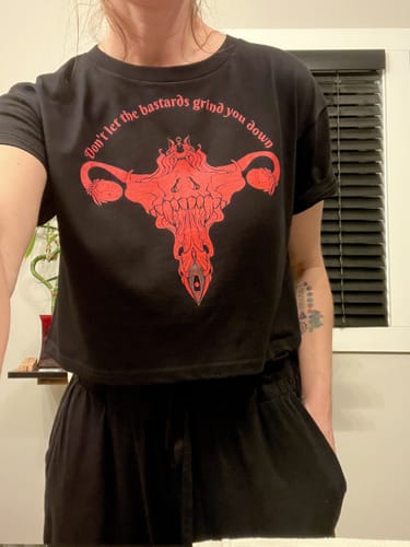 Customer photo review of Don't Let Them Get You Down, Relaxed Crop Top