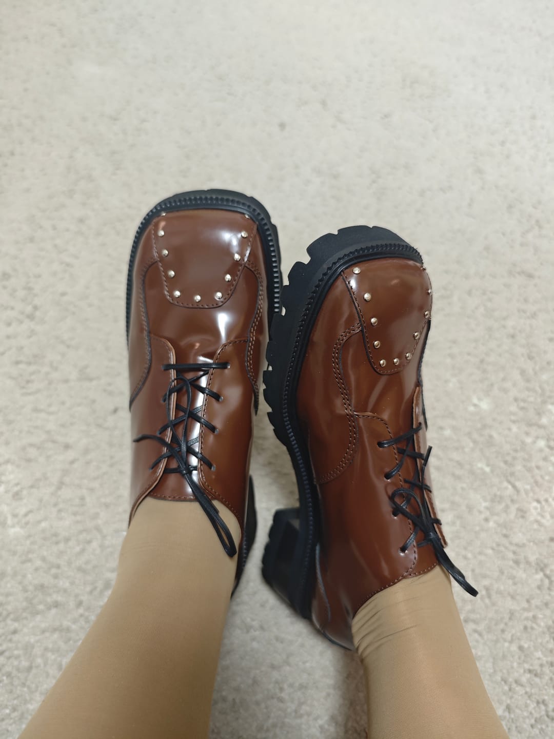 Customer photo review of "Espresso Oxfords, Brown"