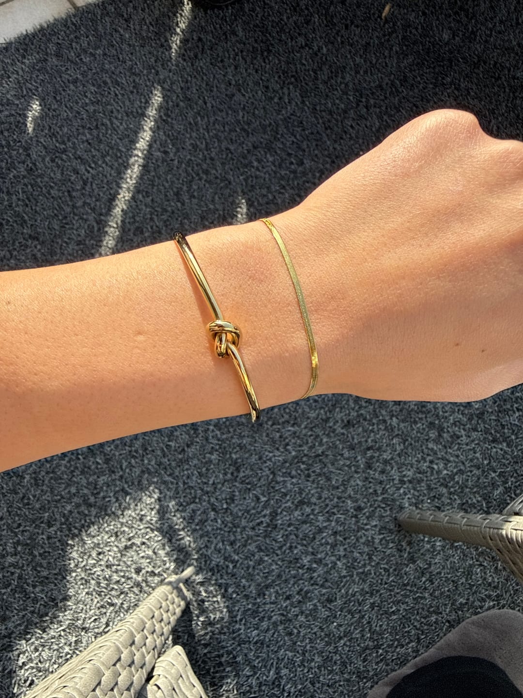 Customer photo review of Eternity Gold Bracelet