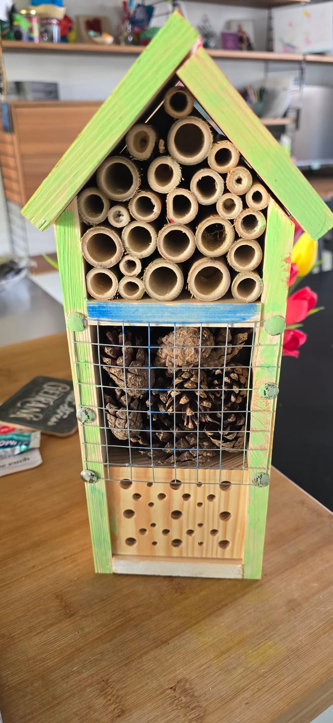 Customer photo review of Insektenhotel für Kinder aus Kiefernholz zum Bemalen