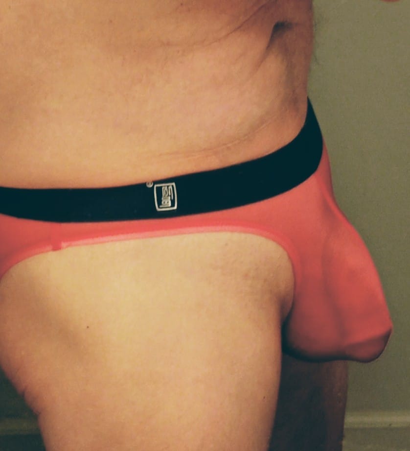 Customer photo review of Men's Ultra Thin Ice Silk See-through Briefs