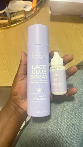 Customer photo review of Majestic Hold Ultimate Extra Hold Lace Glue Spray
