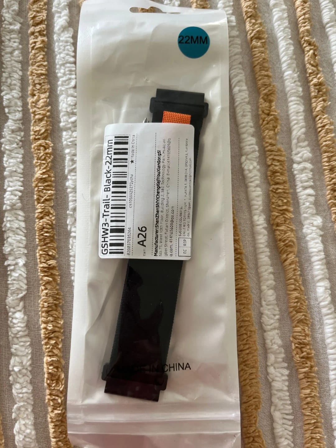 Customer photo review of COROS Nylon Band Strap For Smartwatch - Breathable Sport Loop