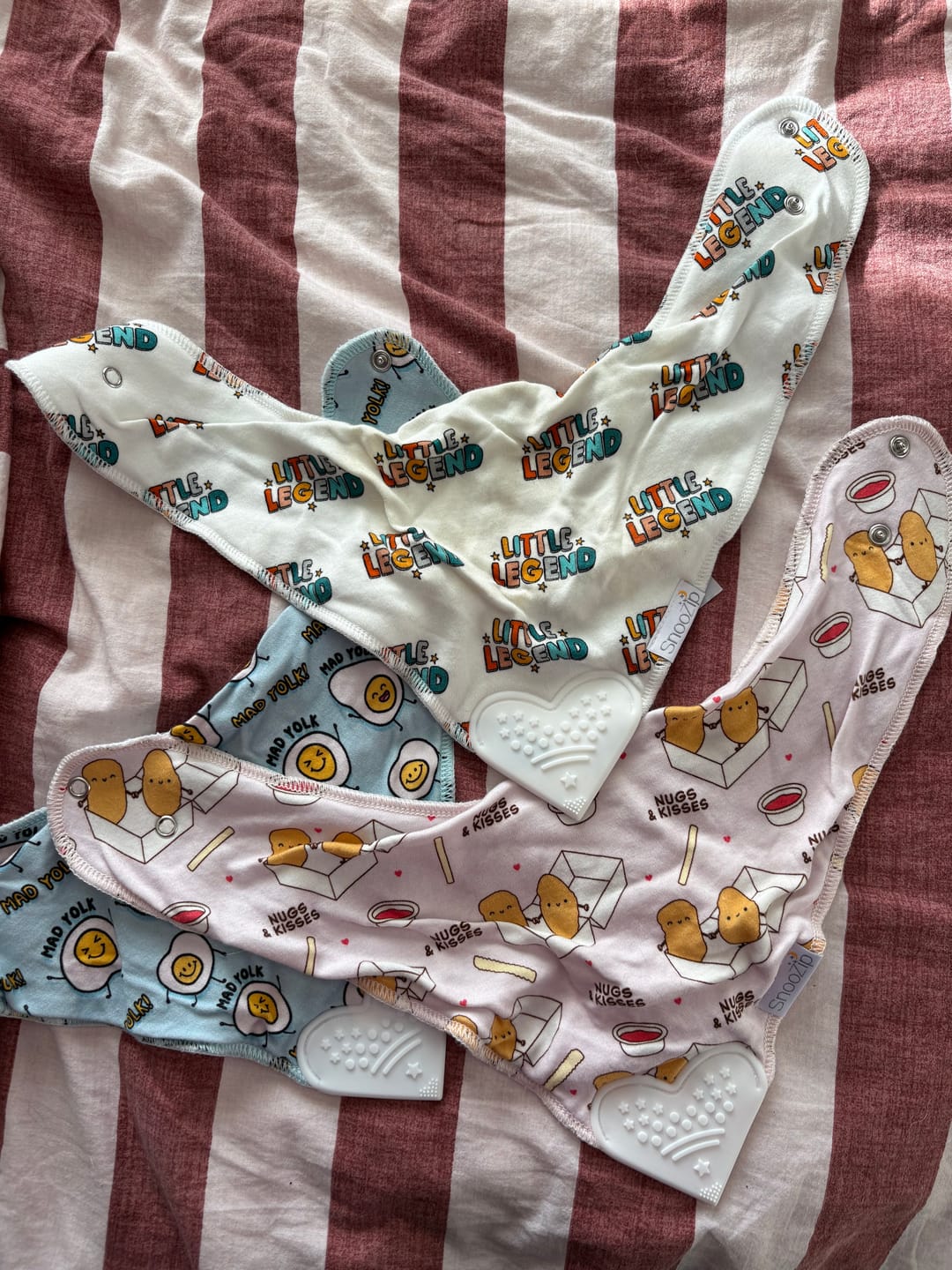 Customer photo review of Mad Yolk Teething Bib