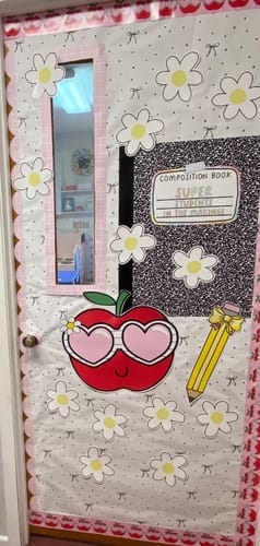 Customer photo review of Apple and Pencil Extra Large Cutout | School Days