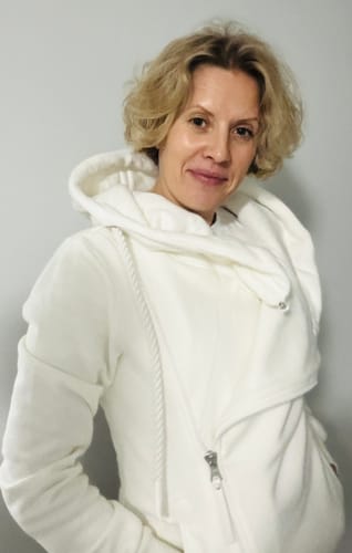 Customer photo review of Athena White Ivory Full-Zip Hoodie