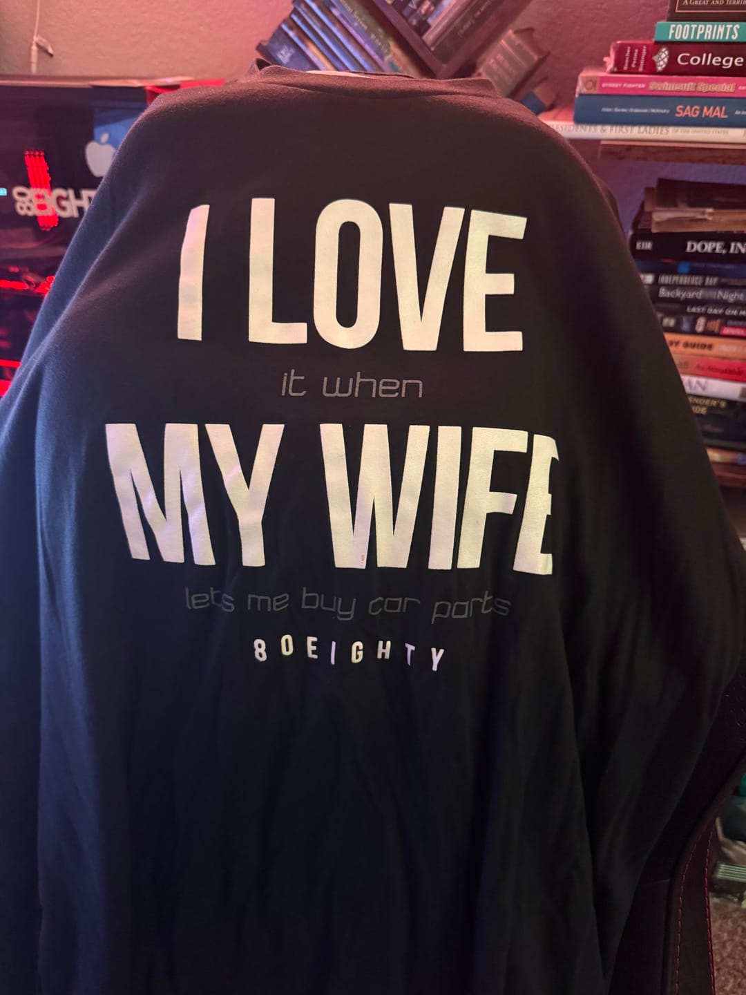 Customer photo review of 80Eighty® Love My Wife Shirt