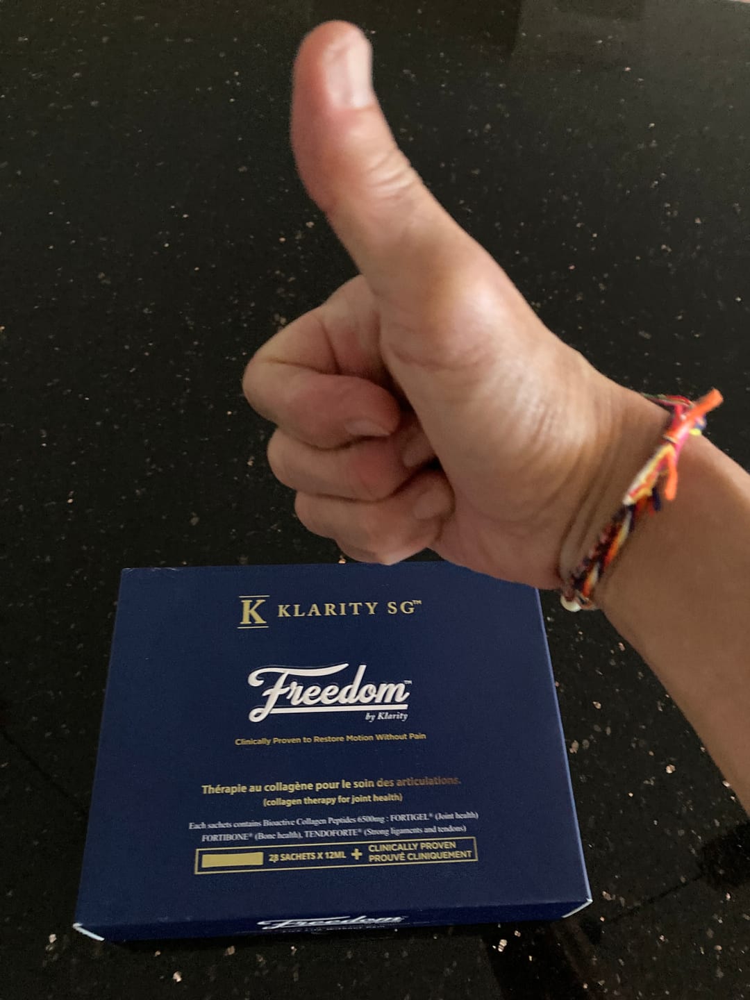 Customer photo review of Freedom by KlaritySGᵀᴹ - Medical Grade Bioactive Collagen Peptides to heal Joint pain