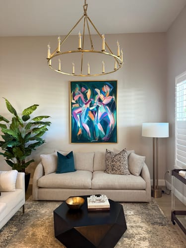 Customer photo review of Spiralling Forms Abstract Canvas Art