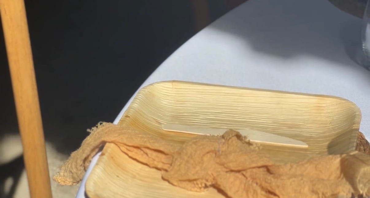 Customer photo review of 10" (25cm) Square Compostable Palm Leaf Plates