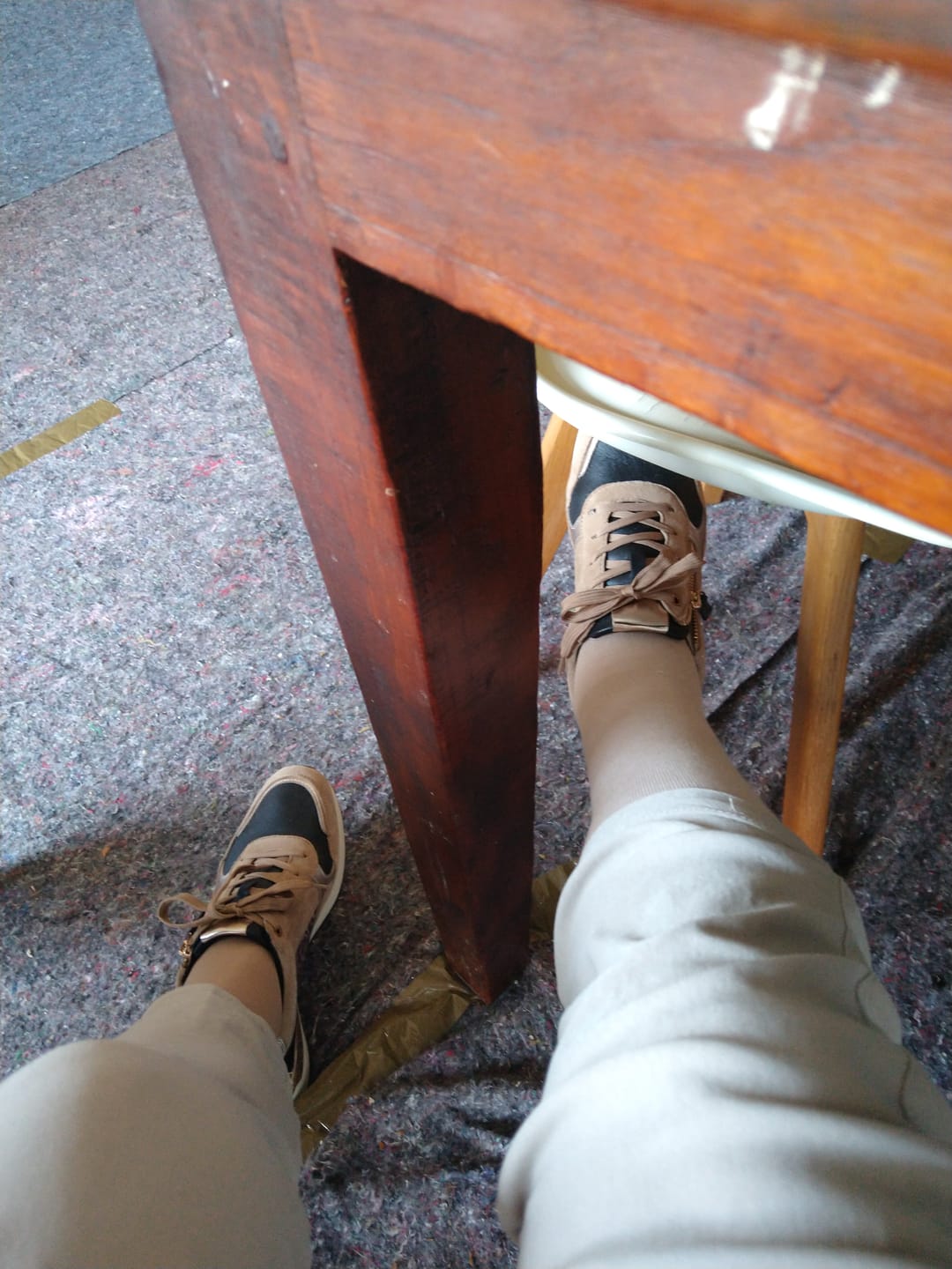 Customer photo review of 3-Pack | Essential Compression Socks Warm Taupe
