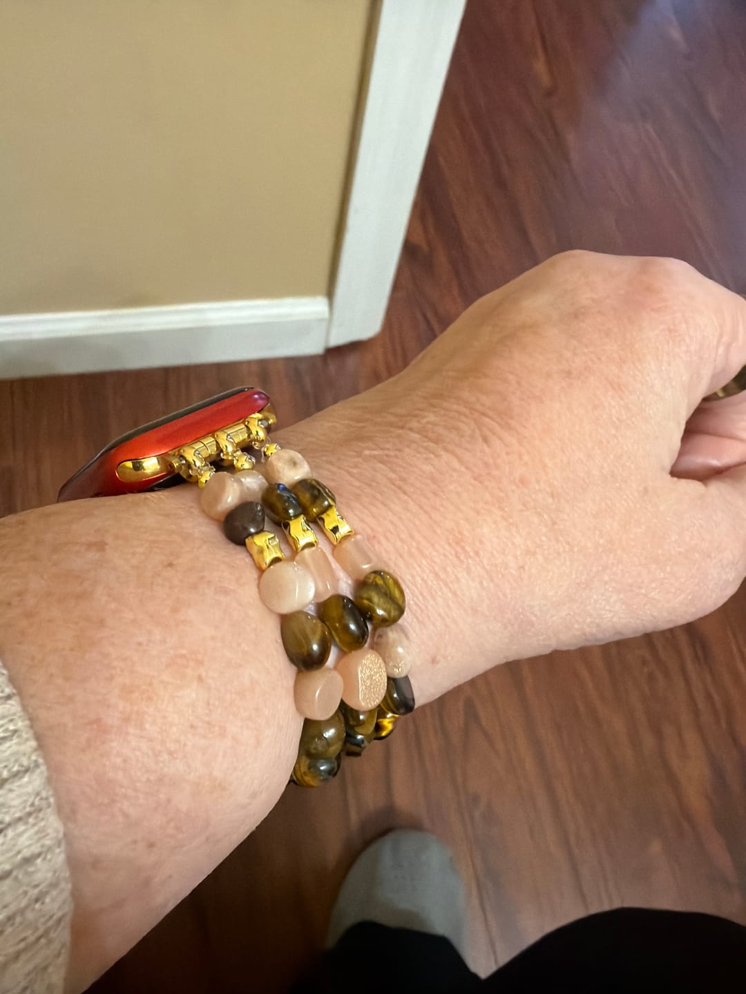 Customer photo review of Autumn Ember Stretch Apple Watch Strap