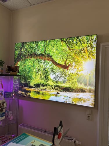 Customer photo review of Canvalight® Leuchtbild | Wald mit Bach bei Sonnenschein | Querformat