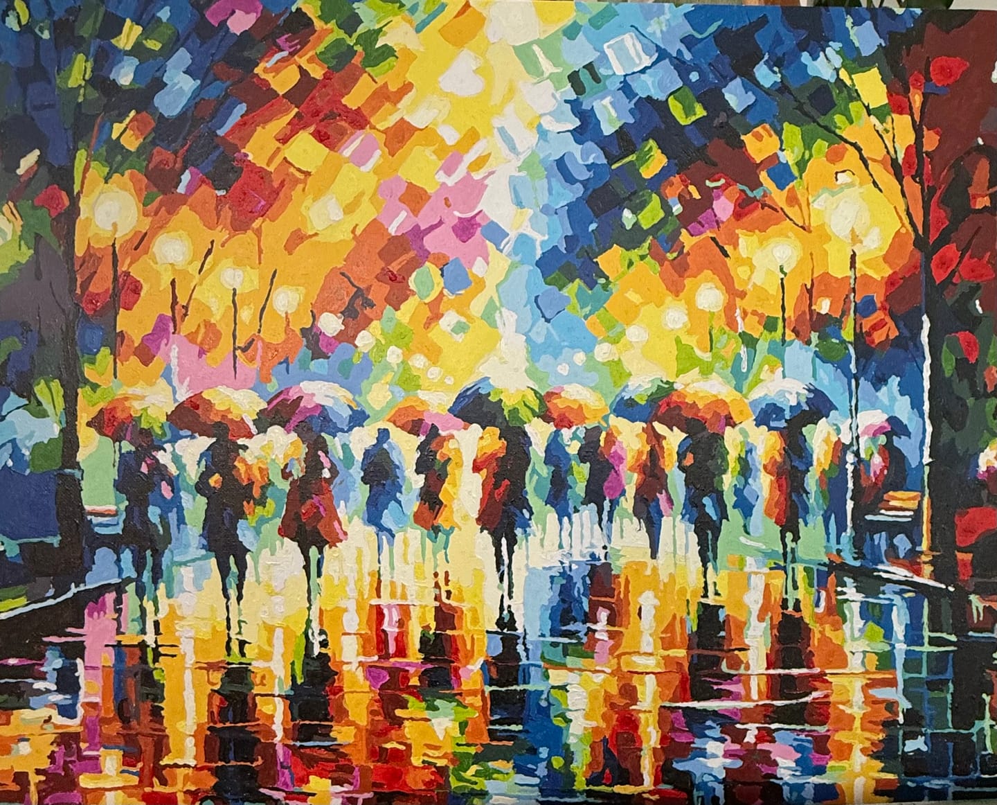 Customer photo review of People under umbrellas | Paint by Numbers