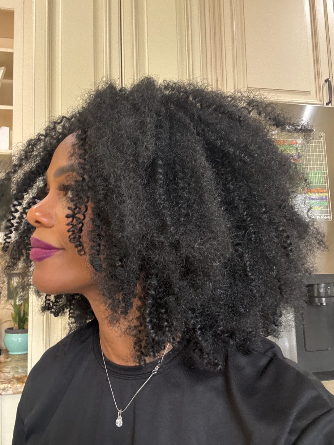 Customer photo review of Outre Purple Pack Brazilian Boutique 100% Human Hair Blend Weave - MIRACLE COILY FRO 5 PCS + Free 4" Deep Lace Closure