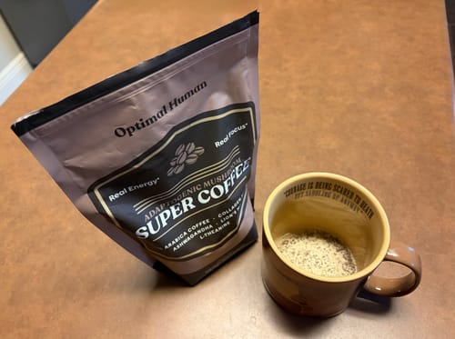 Customer photo review of Optimal Human Adaptogenic Mushroom Super Coffee