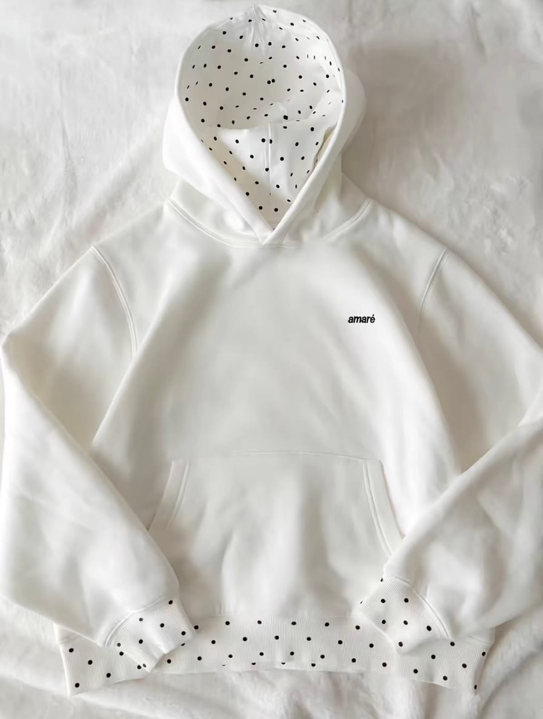 Customer photo review of POLKA DOT HOODIE (WHITE) PRE-ORDER