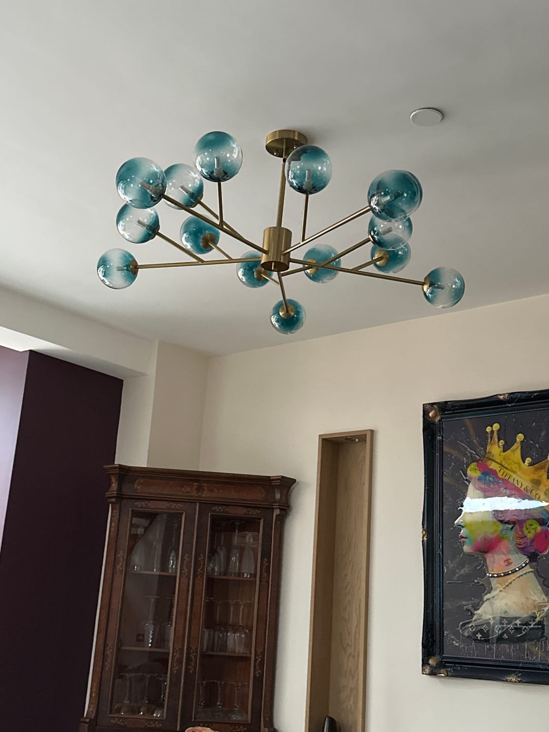Customer photo review of 15-Light Blue Branch Sputnik Chandelier
