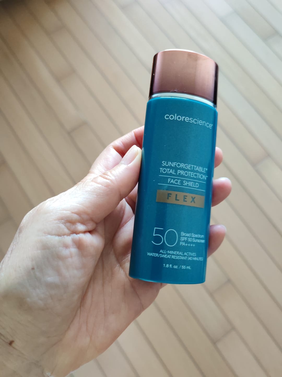 Customer photo review of Colorescience Sunforgettable® Total Protection® Face Shield Flex SPF 50 (Fair / Light / Medium)