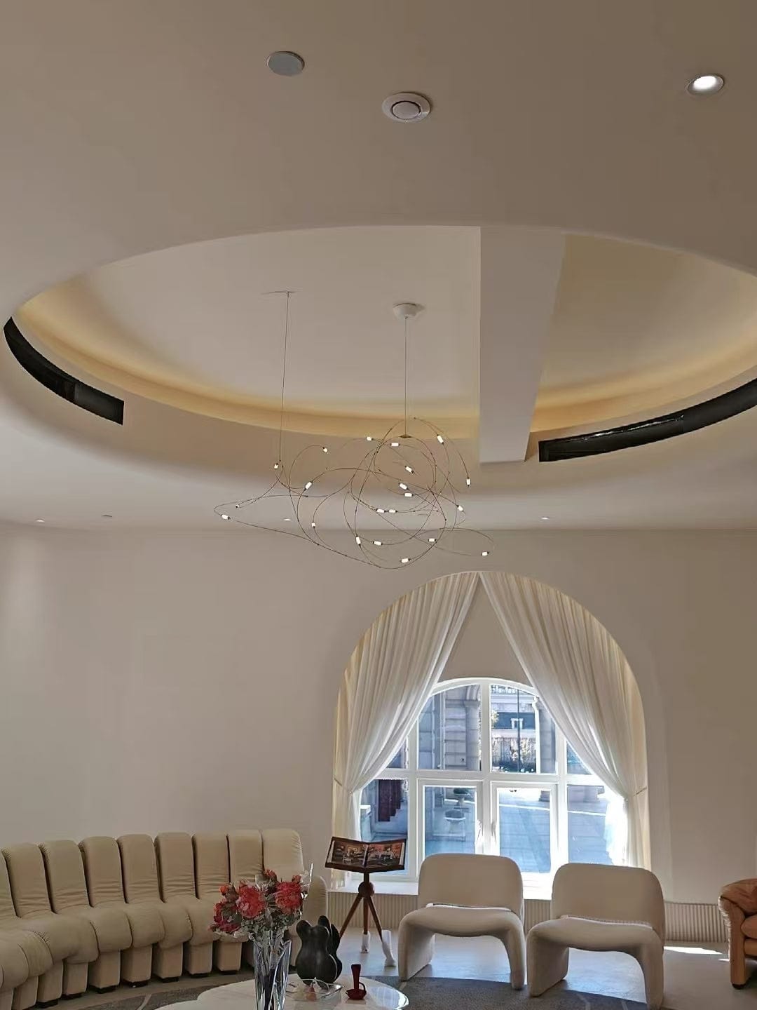 Customer photo review of Flock of Light Fireflies Abstract Brass Chandelier