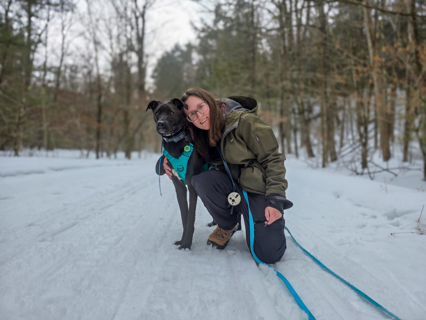 Customer photo review of Waterproof Two-Tone Multi Way Dog Leash | Built with BioThane®