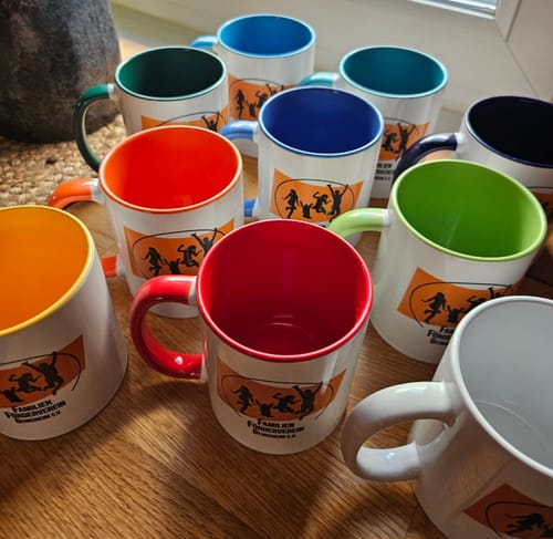 Customer photo review of TassenExpress - Becher Keramik Tasse mit Logo bedruckt 325ml Firmenlogo