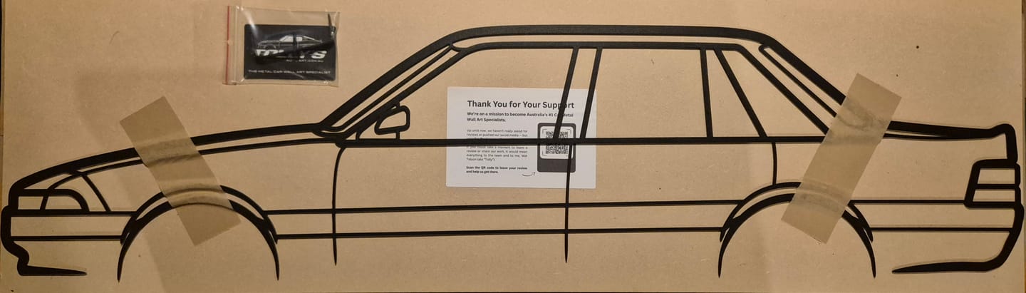 Customer photo review of Holden Commodore VL Calais Metal Wall Art Silhouette