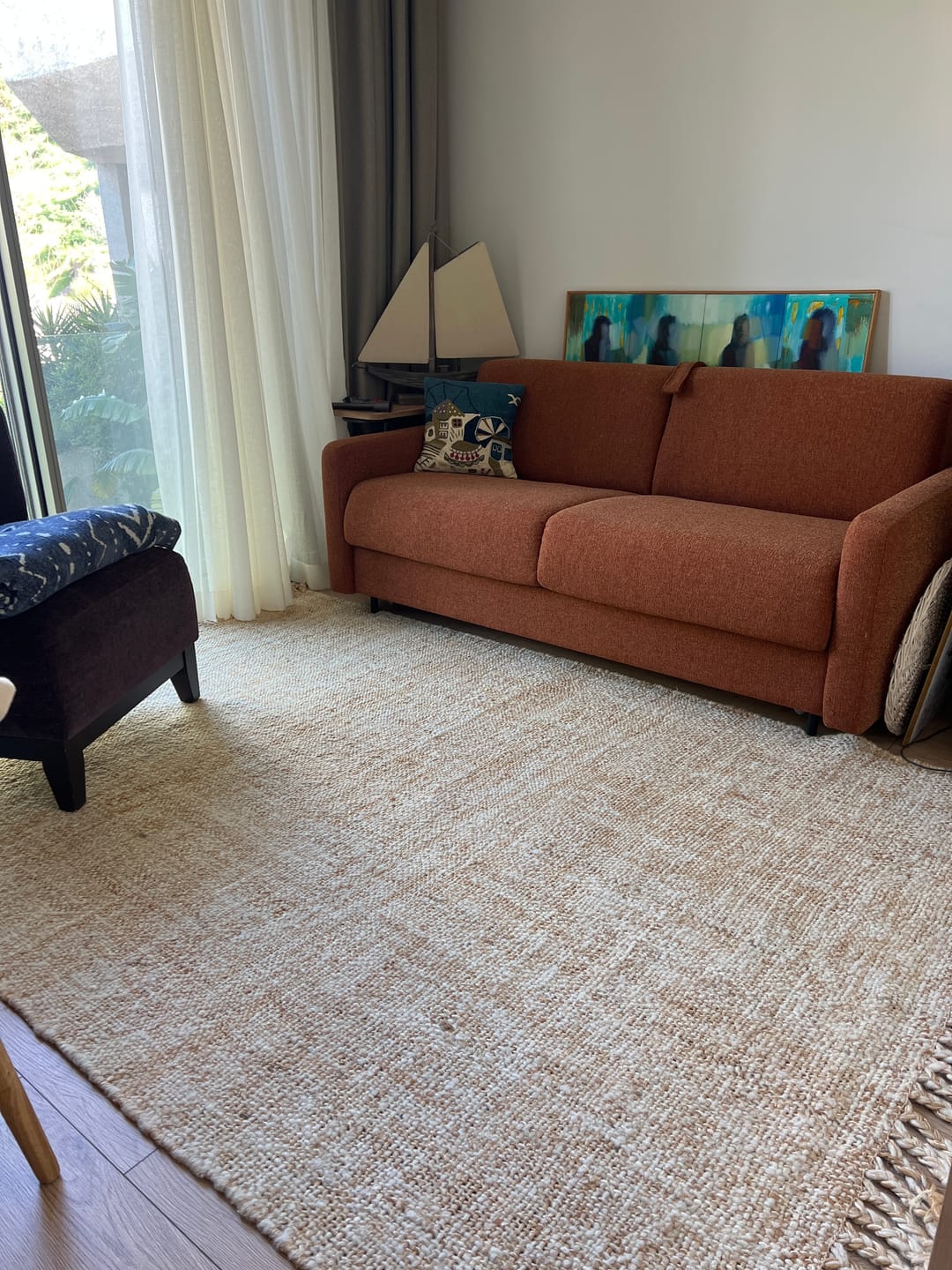 Customer photo review of Hitit Serisi %100 Naturel Yün ve Jüt El Dokuma Geleneksel Salon Oturma Odası Yatak Odası Halı BEIGE