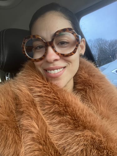 Customer photo review of REGINA-TAN FAUX FUR JACKET