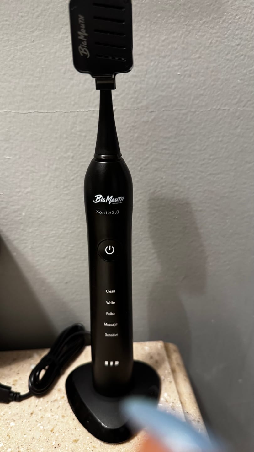 Customer photo review of Big Mouth Sonic Toothbrush 2.0 (Black Edition)