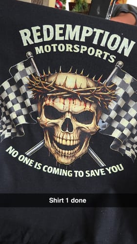 Customer photo review of DTF Transfers Upload Your Gang Sheet