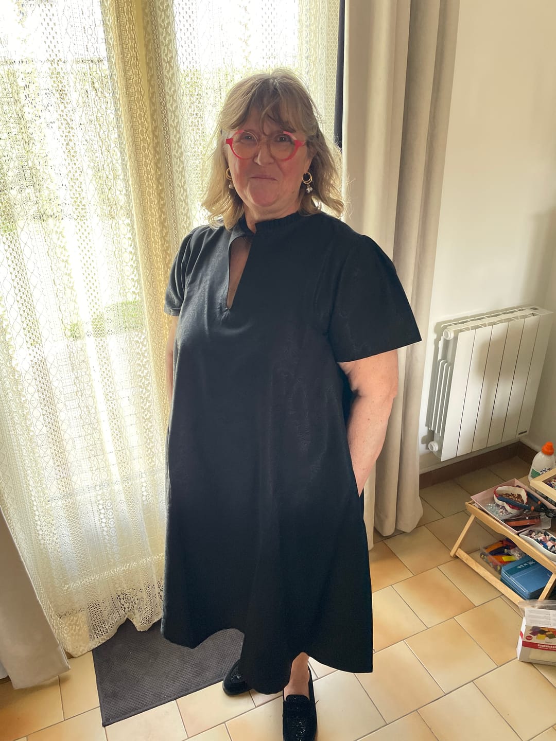 Customer photo review of Robe Céleste — Floréal noir jacquard
