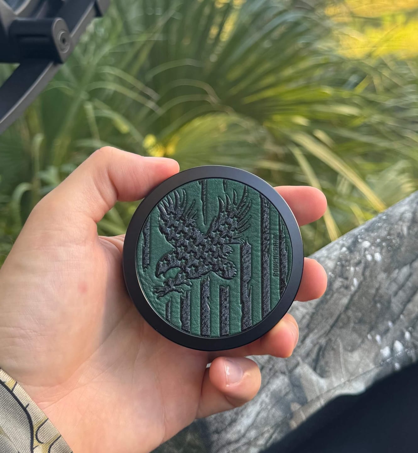 Customer photo review of The Gentlemen’s Can - Leather-Faced Patriot Edition