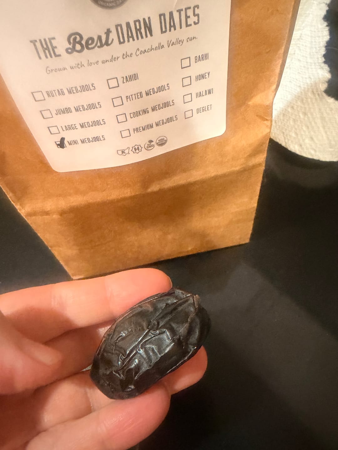 Customer photo review of Organic Premium Medjool Date Snack Packs