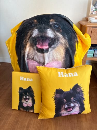 Customer photo review of Petcanva©オーダーメイド ペット似顔絵【3点セット】