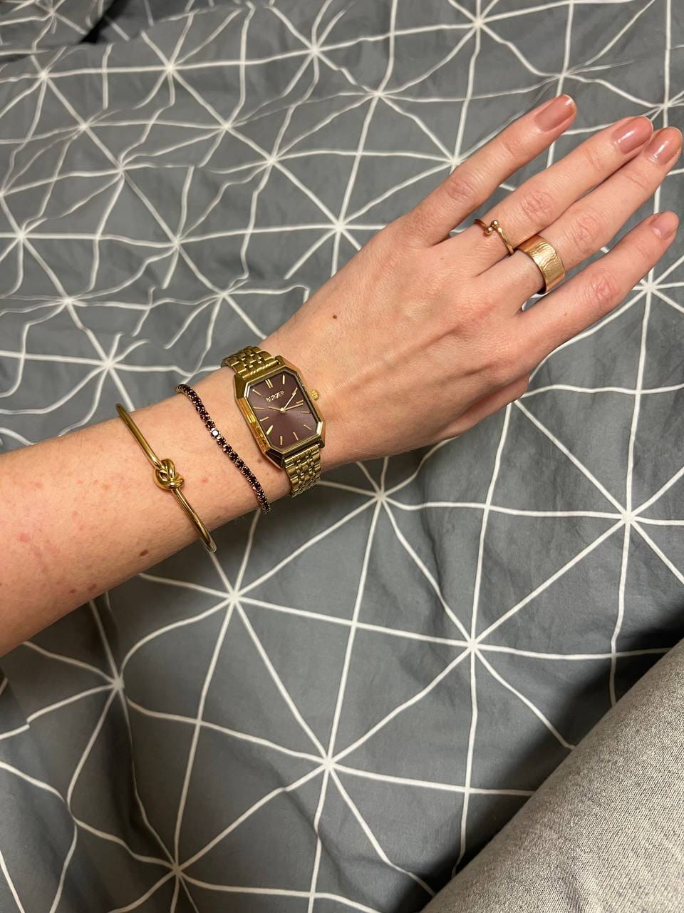 Customer photo review of Ava Gold Burgundy
