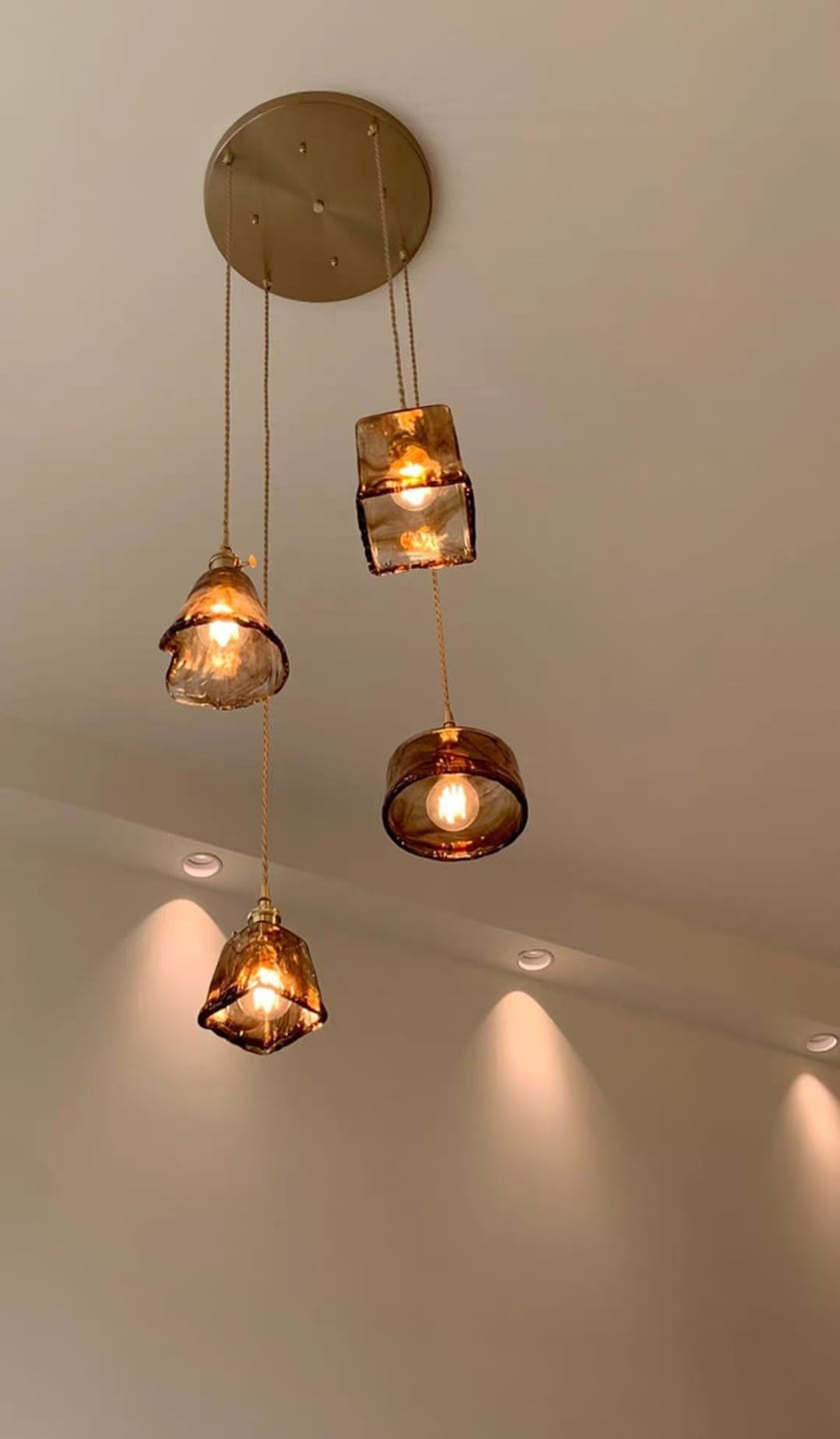Customer photo review of Classic Starfire Glass Table Pendant Light
