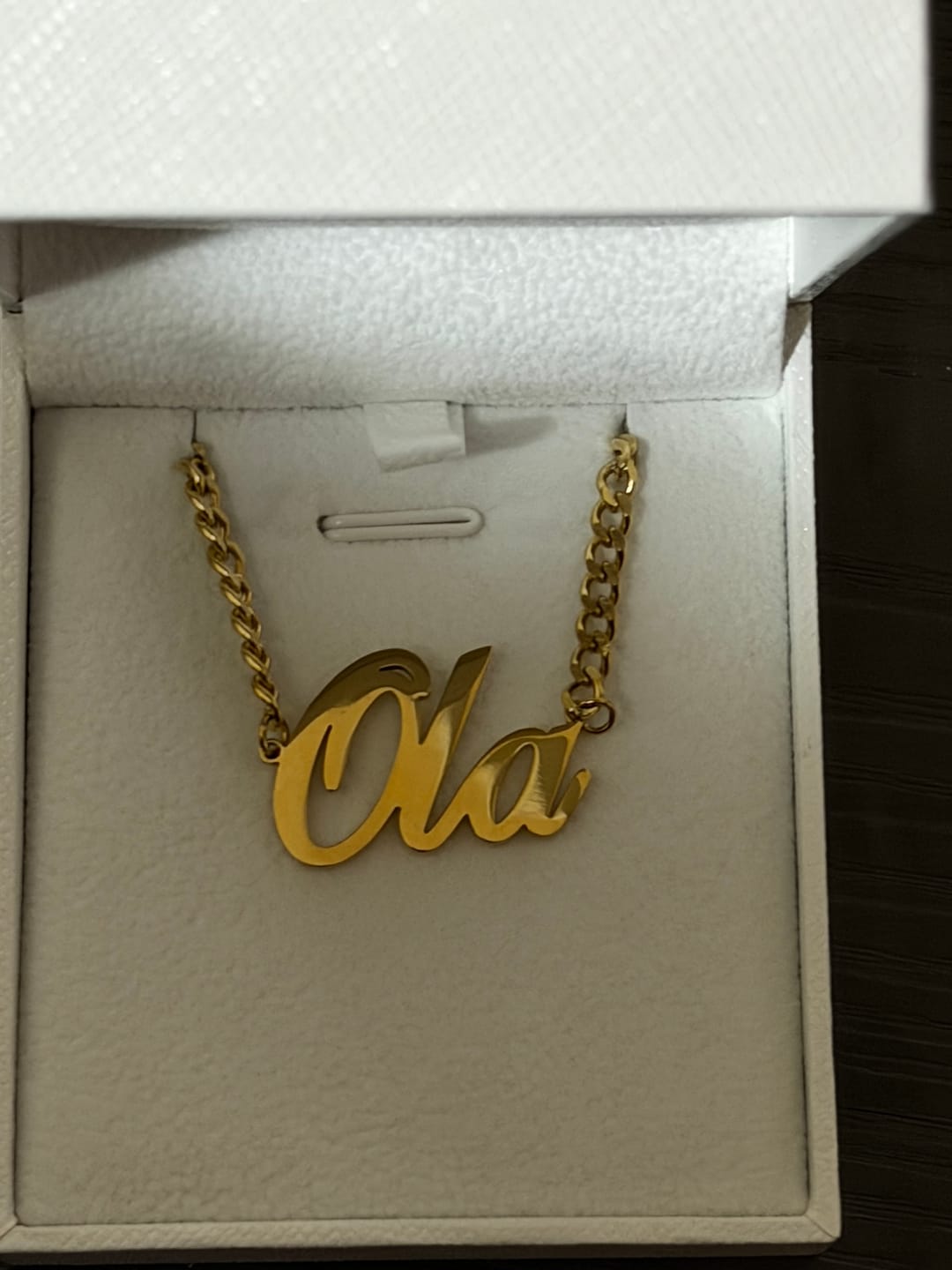 Customer photo review of LUX Name Necklace