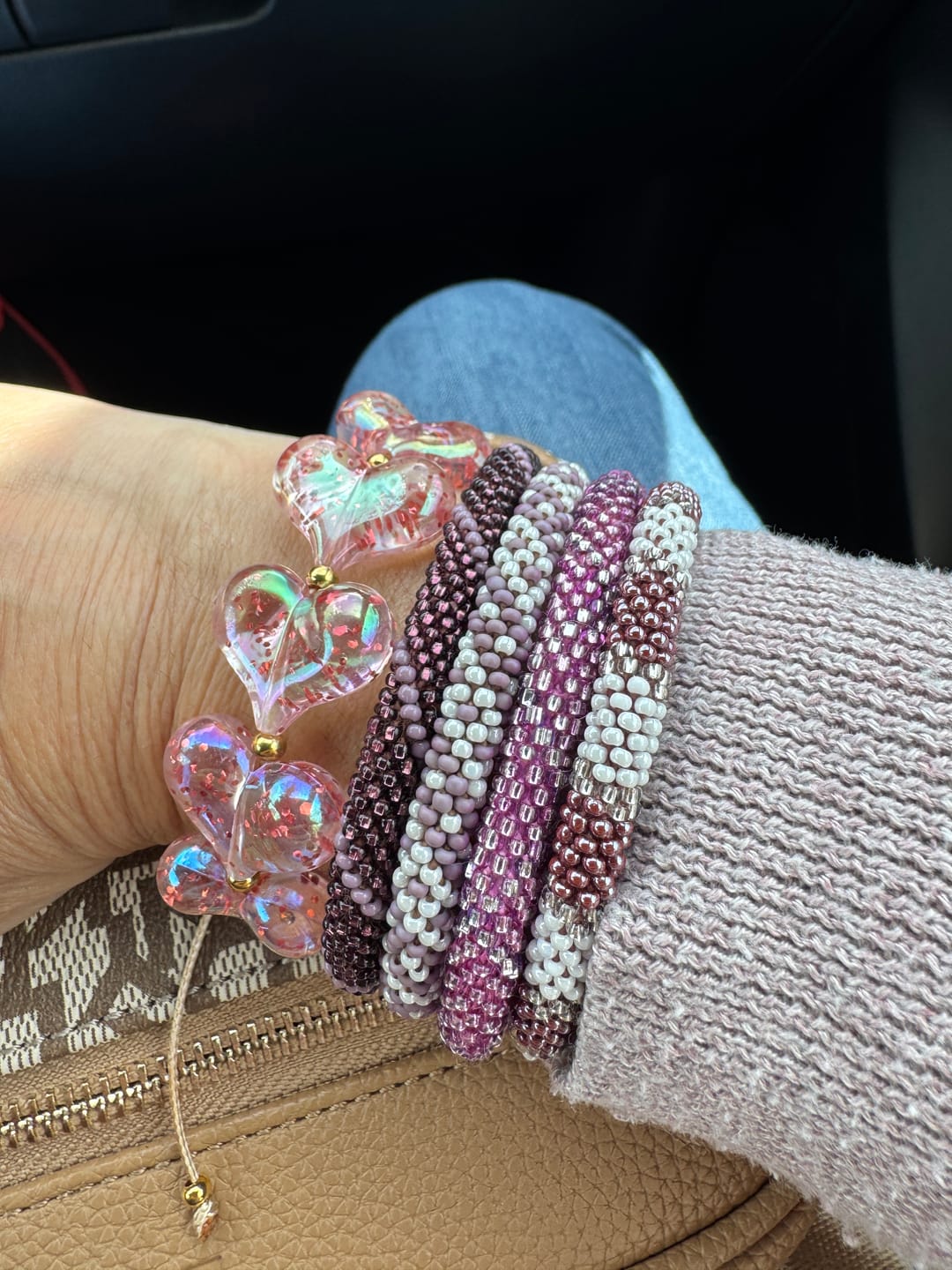Customer photo review of Glitter Hearts Bracelet