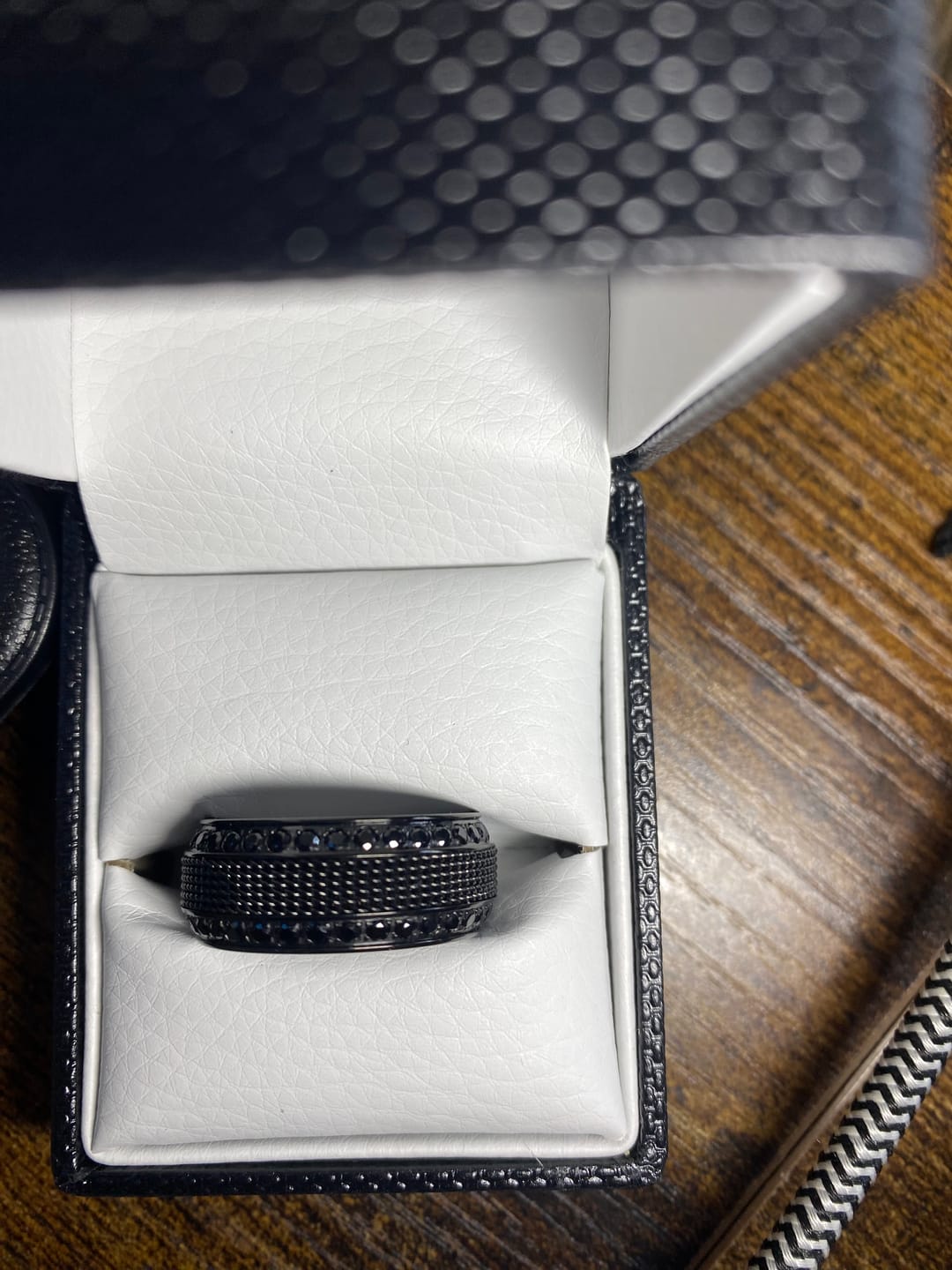 Customer photo review of Luxury Ring Box Engagement Ring Case Gift Box Case Ring Holder Black & White