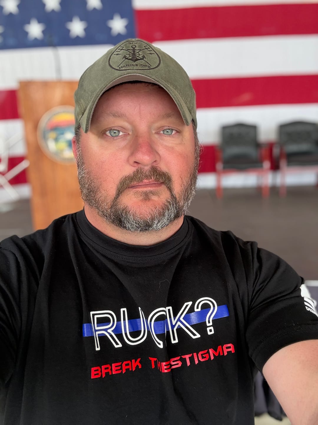 Customer photo review of Stigma-Breaking Unisex Tee- Blue Line