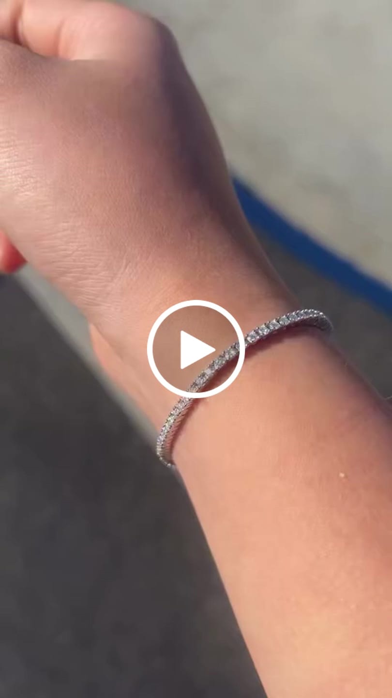 Customer video review of 2mm Moissanite Tennis Bracelet in Solid 925 Silver