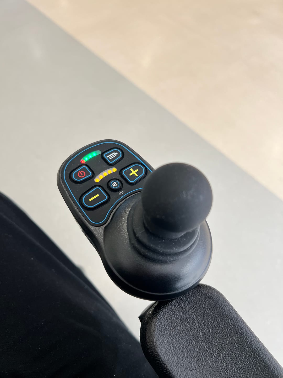 Customer photo review of Golfball Joystick Handle for Electric Wheelchairs (Universal)