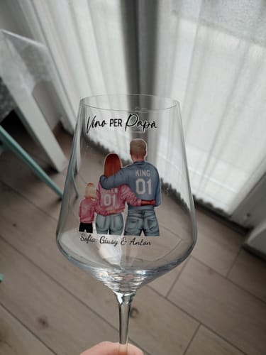 Customer photo review of Ogni giorno – Calice da vino personalizzato per la festa del papà e festa della mamma