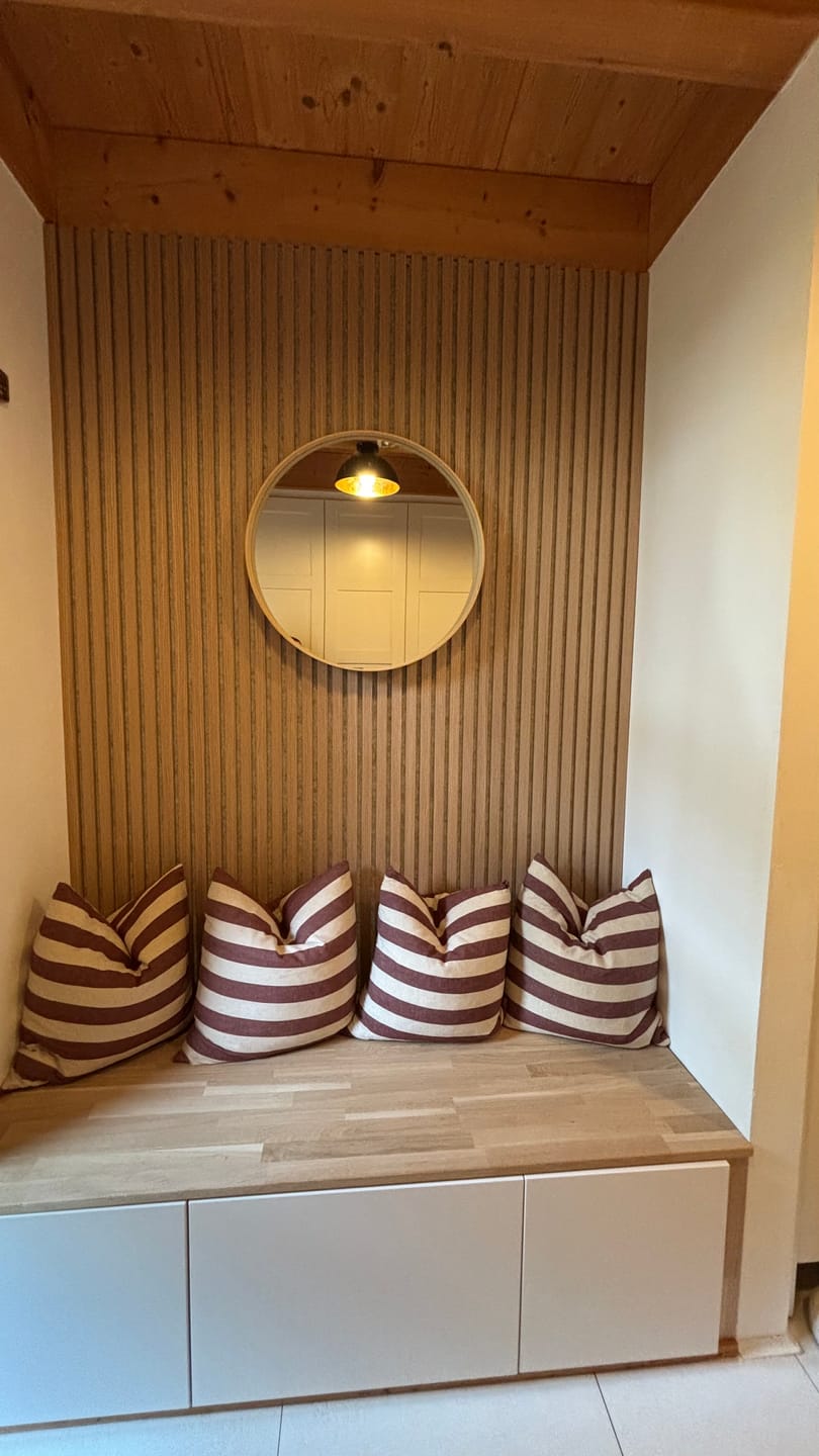 Customer photo review of Akustikpaneele Natürliche Eiche mit Filz Grau | 240 cm x 60 cm | Dreiseitig Echtholzfurnier