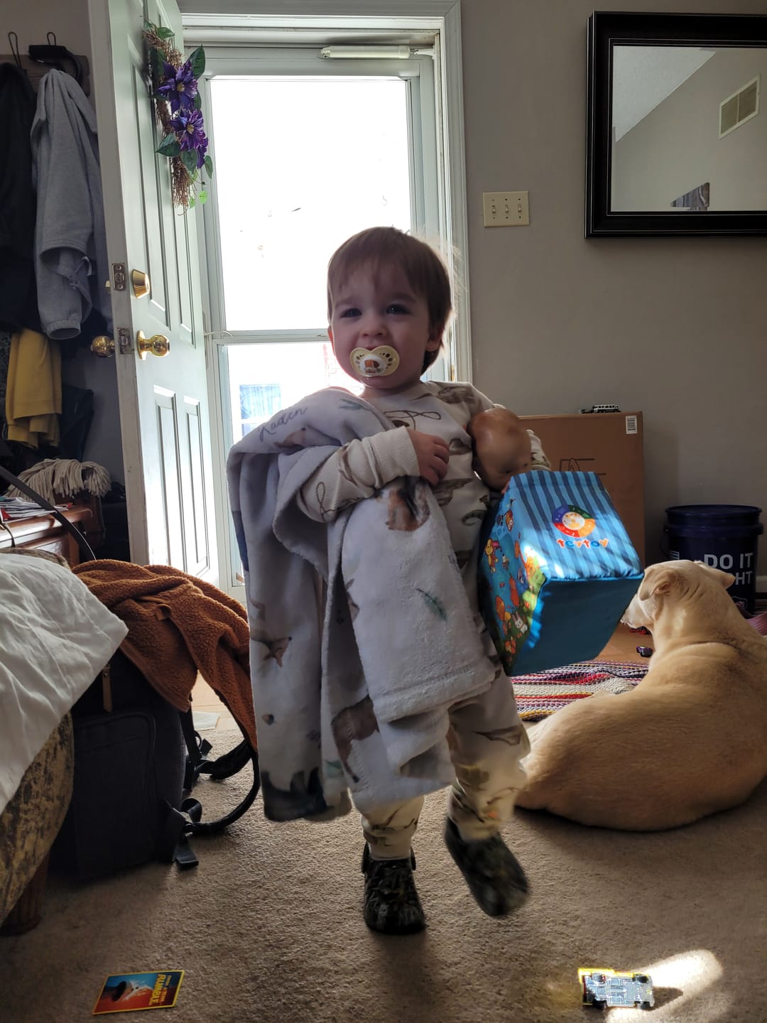 Customer photo review of Woodland Animals Personalized Baby Blanket