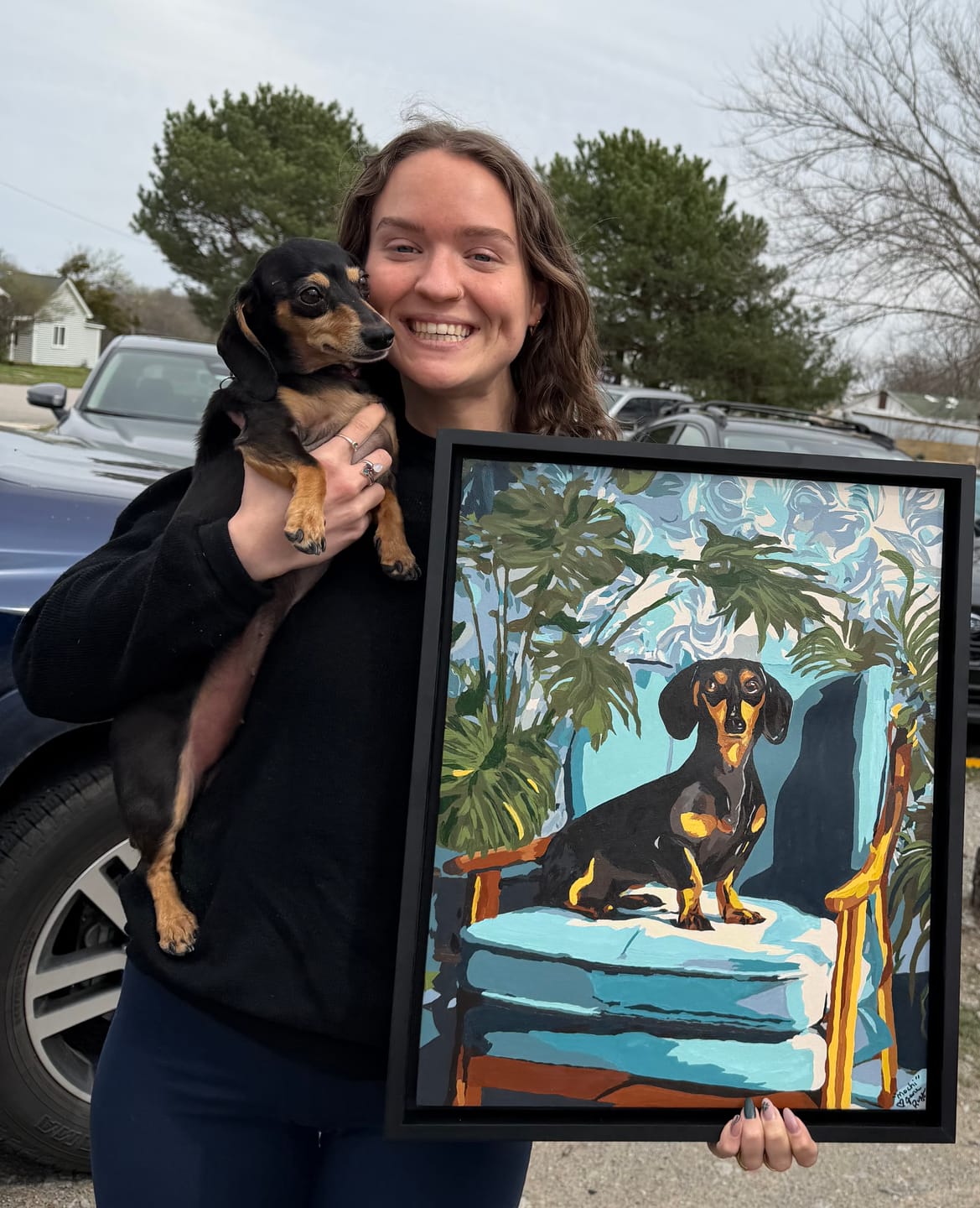 Customer photo review of A posing Dachshund | Paint by Number